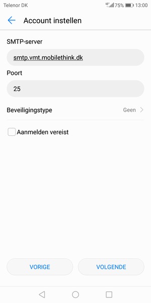 Haal het vinkje uit het Aanmelden vereist selectievakje en selecteer VOLGENDE