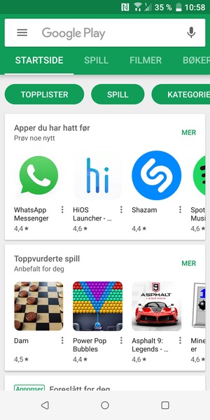Velg søkefelt