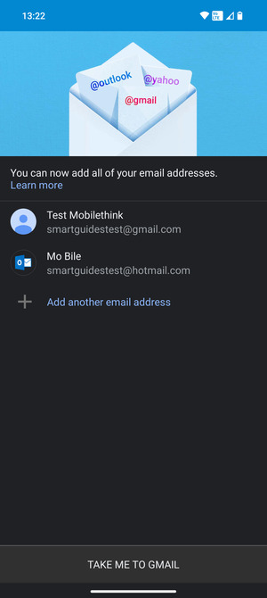 Select TAKE ME TO GMAIL
