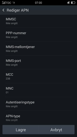 Bla ned og skriv inn MMS-informasjon