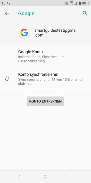 Wählen Sie Konto synchronisieren