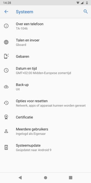 Selecteer Back-up