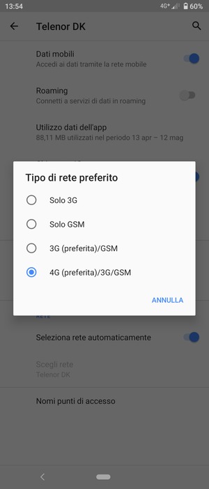 Seleziona la tua opzione preferita