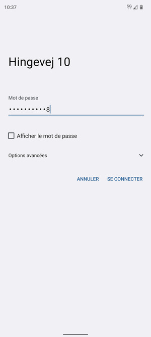 Saisissez le mot de passe du Wi-Fi et sélectionnez SE CONNECTER