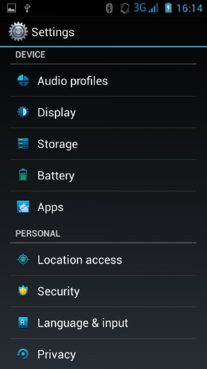 Scroll to and select Location access