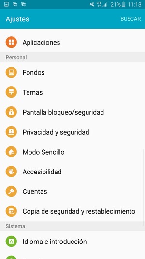 Seleccione Cuentas