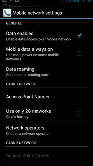 Select Data roaming