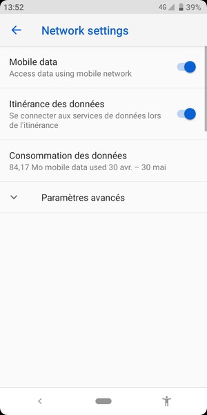 Activer ou désactiver Itinérance des données