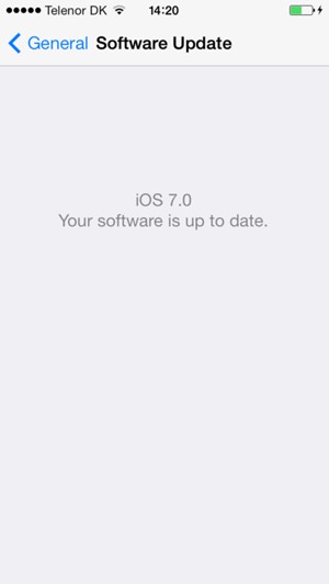 If your iPhone is up to date, you will see the following screen.