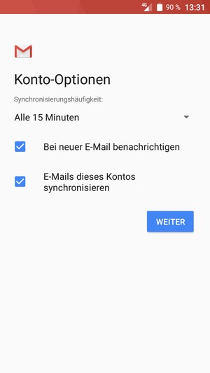 Wählen Sie WEITER