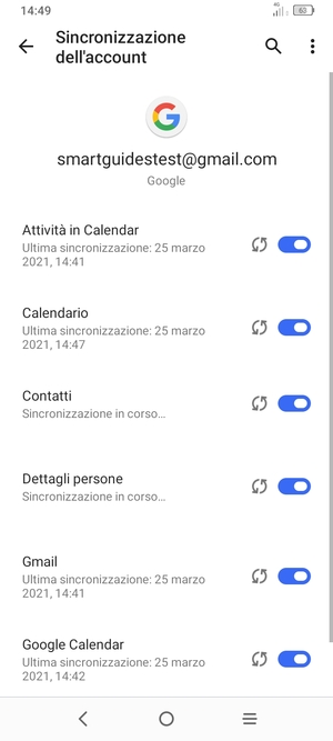 Le tue informazioni verranno sincronizzate