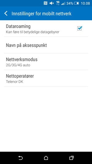 Slå Dataroaming på eller av