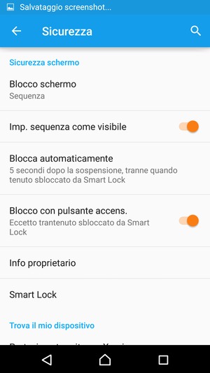 Il tuo telefono è ora protetto dal blocco schermo