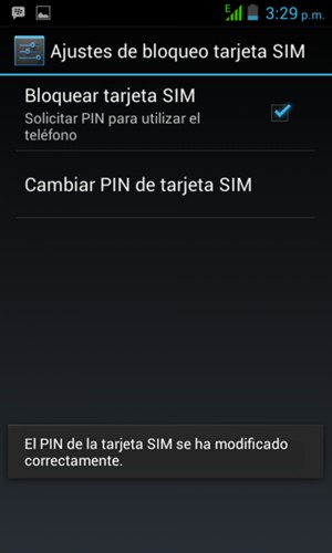 Su PIN de la tarjeta SIM ha sido cambiado