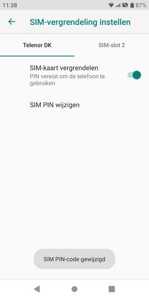 Uw SIM PIN-code is gewijzigd