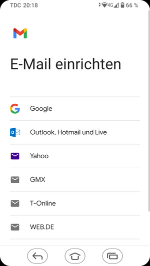 Wählen Sie Google