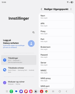 Skriv inn internett-informasjon