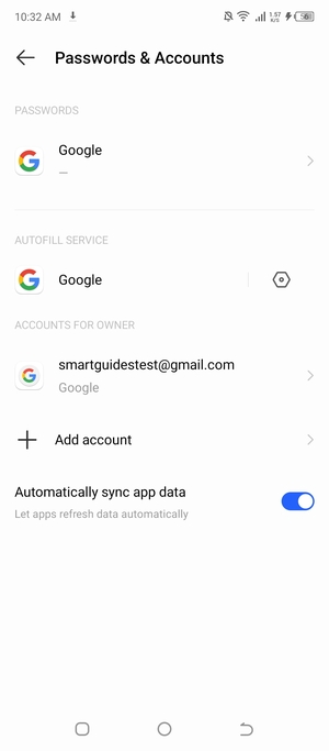 Select your Google account