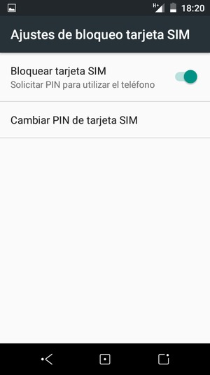 Seleccione Cambiar PIN de tarjeta SIM
