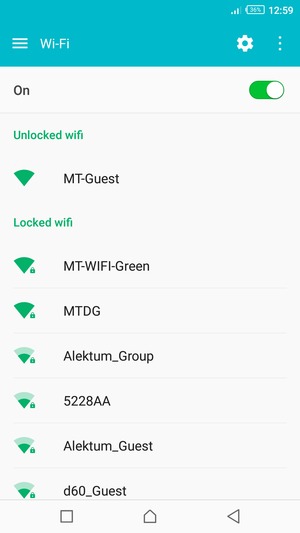 Select the wireless network you want to connect to