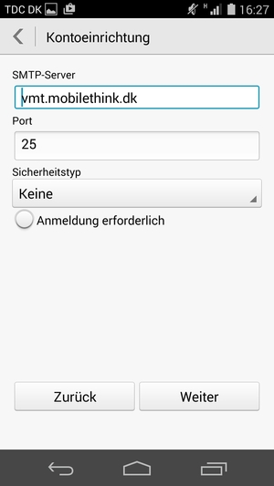 Deaktivieren Sie das Kontrollkästchen Anmeldung erforderlich und wählen Sie Weiter