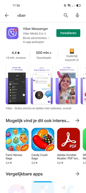 Selecteer de app