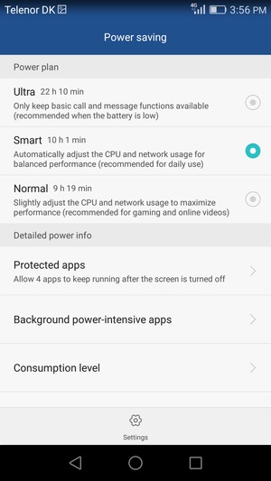 If you would like to enable Ultra power saving mode, select Ultra