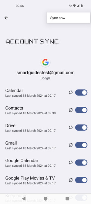 Select Sync now