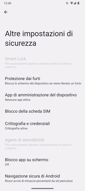 Seleziona Blocco della scheda SIM