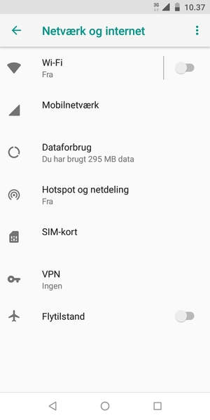 Vælg Mobilnetværk