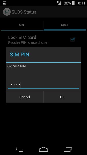 Enter your Old SIM PIN and select OK