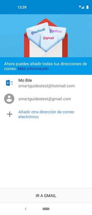 Seleccione IR A GMAIL
