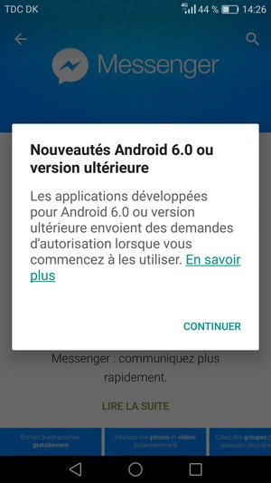 Sélectionnez CONTINUER