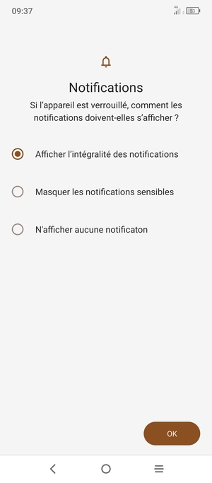 Sélectionnez votre option préférée et sélectionnez OK