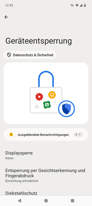 Wählen Sie Displaysperre