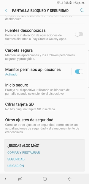 Desplácese y seleccione Otros ajustes de seguridad