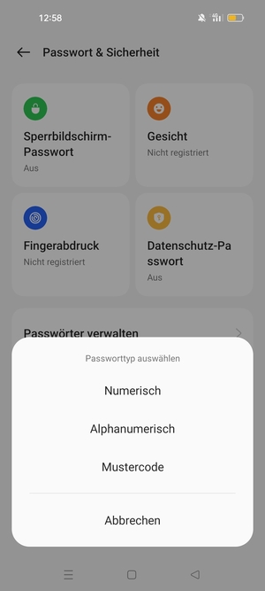 Wählen Sie Mustercode