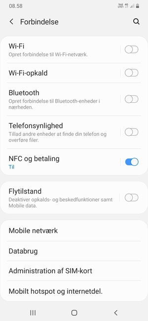 Vælg Wi-Fi