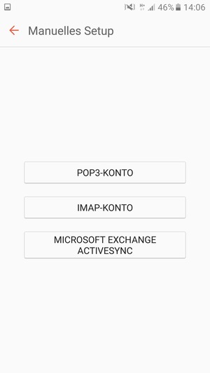 Wählen Sie POP3-KONTO oder IMAP-KONTO