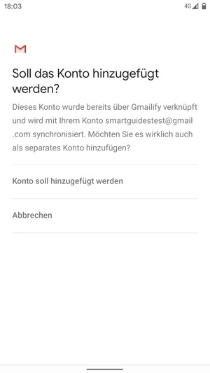 Wählen sie Konto soll hinzugefügt werden