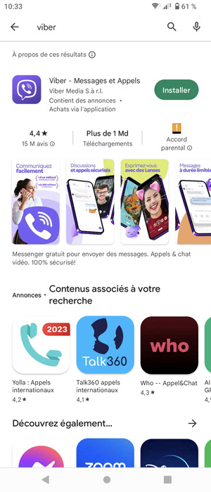 Sélectionnez l'appli