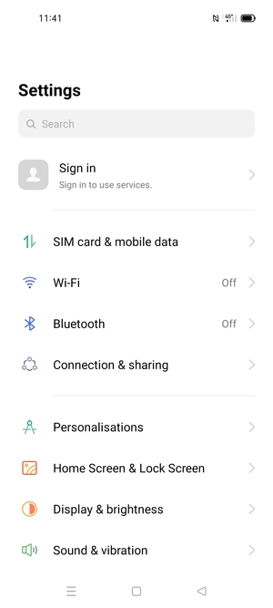 Select Connection & sharing