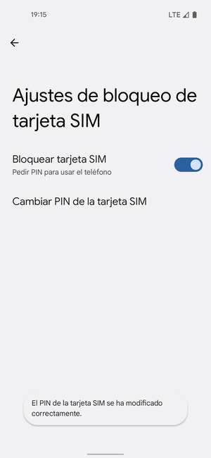 Su PIN de la tarjeta SIM ha sido cambiado