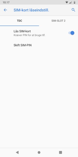 Vælg Public og Skift SIM-PIN