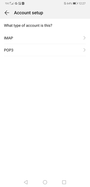 Select IMAP or POP3
