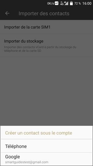 Sélectionnez votre compte Google