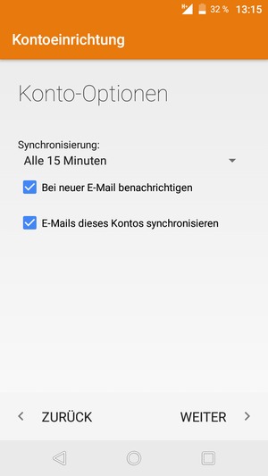 Wählen Sie WEITER