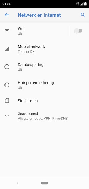 Selecteer Mobiel netwerk