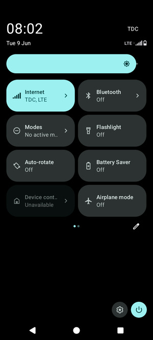 Adjust brightness to the required level