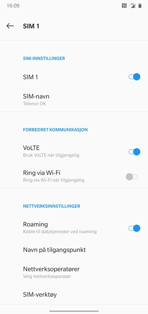 Slå Roaming på eller av